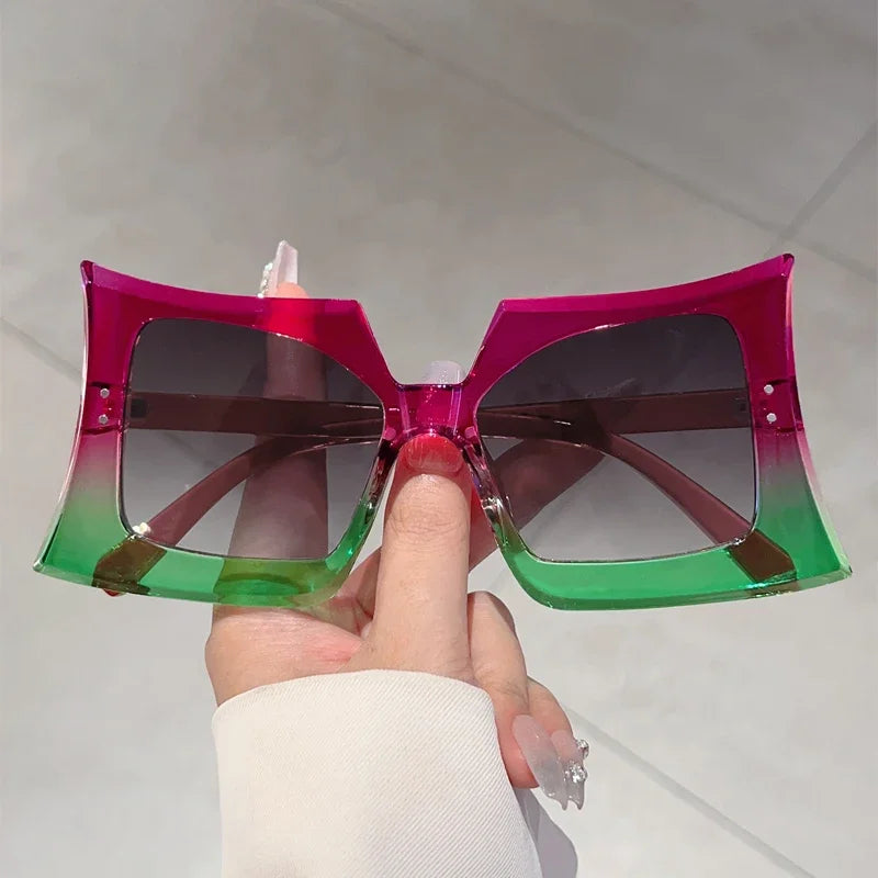 KAMMPT Oversized Special Shaped Sunglasses Women 2024 New Fashion Multi-color Sun Glasses Trendy Brand Designer Vacation Shades