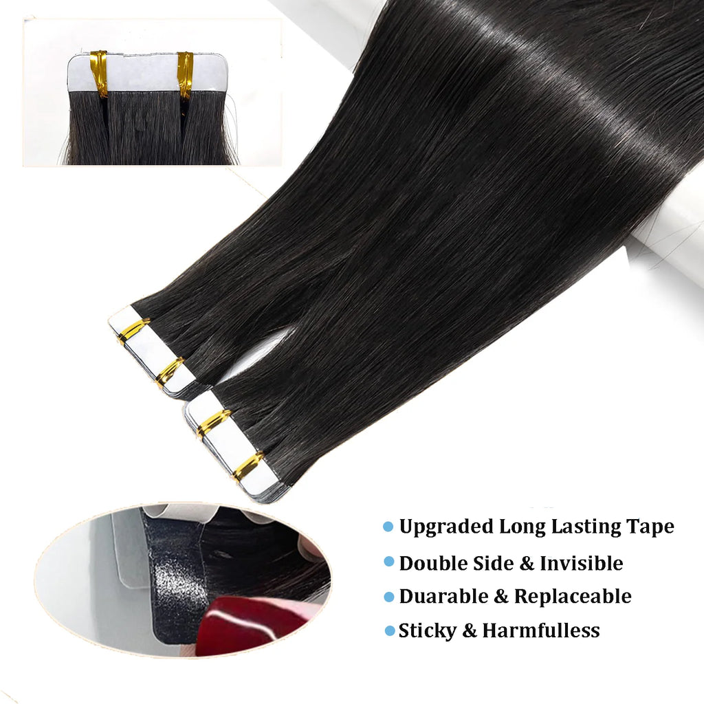 Tape In Hair Extensions 100% Remy human Hair Cuticle Skin Weft Seamless Adhesive Tape Hair Extensions 50G /set 20pc Best Quality