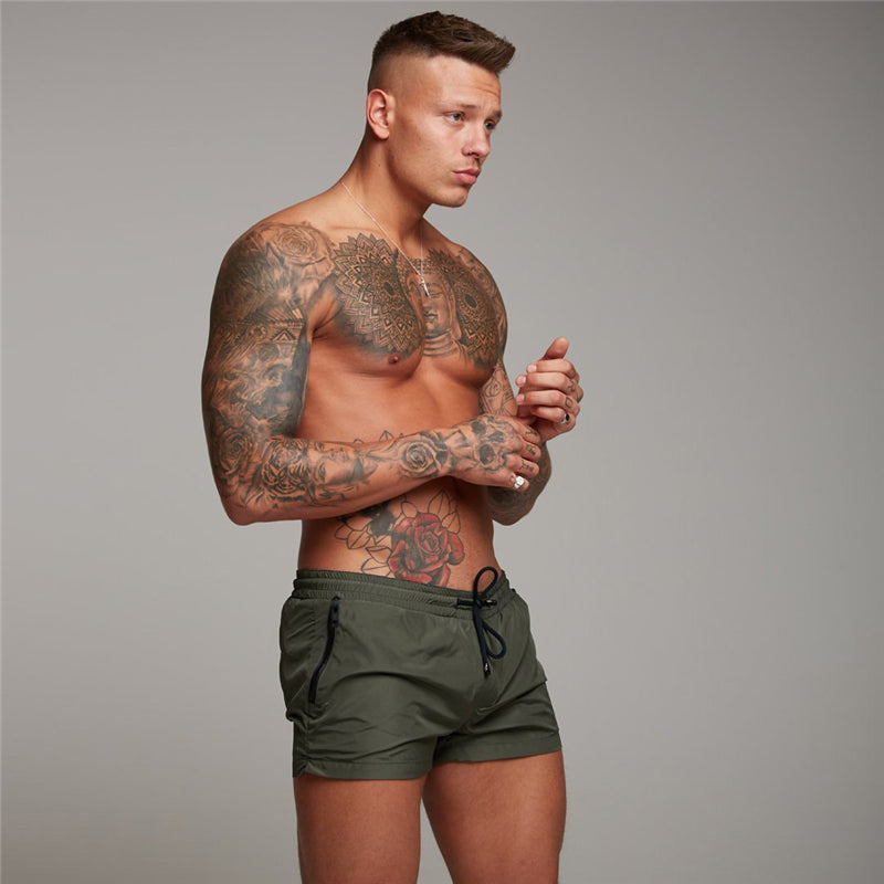 Men's Sports Running Fitness Casual Three-quarter Pants Summer Breathable Quick Dry Shorts Gym Bodybuilding Muscle Sweatpants