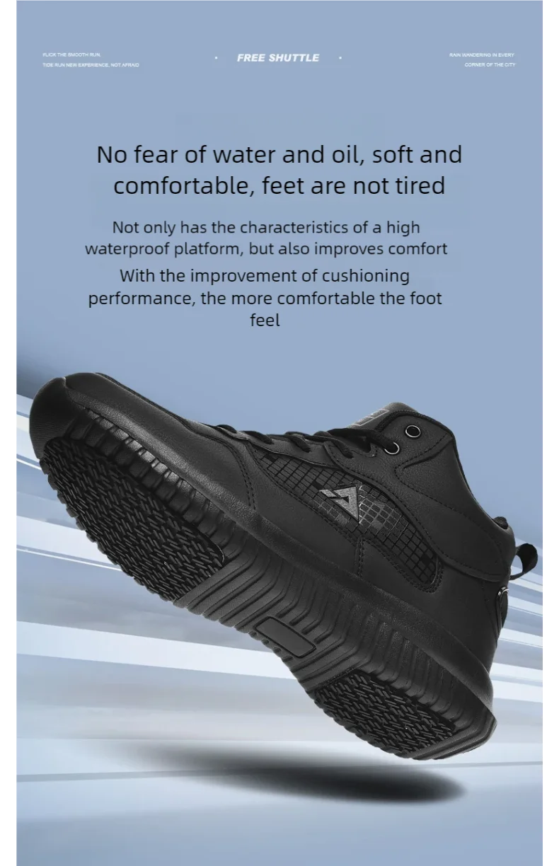 Chef shoes four season light non-slip oil-proof waterproof comfort plus size men's kitchen work shoes fashion casual men's shoes