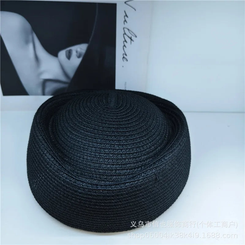 2026 New Summer Straw Fedoras Hats for Women Hostess Fashion Pillbox Hat Millinery Fascinator Designer Beret Hats Painter's Hat