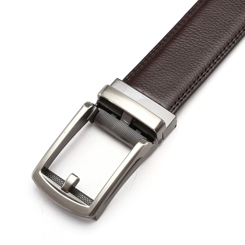 Men's Leather Belts Fashion Automatic Buckle Cowskin Male Belts Luxury Designer Black Brown 3.5cm