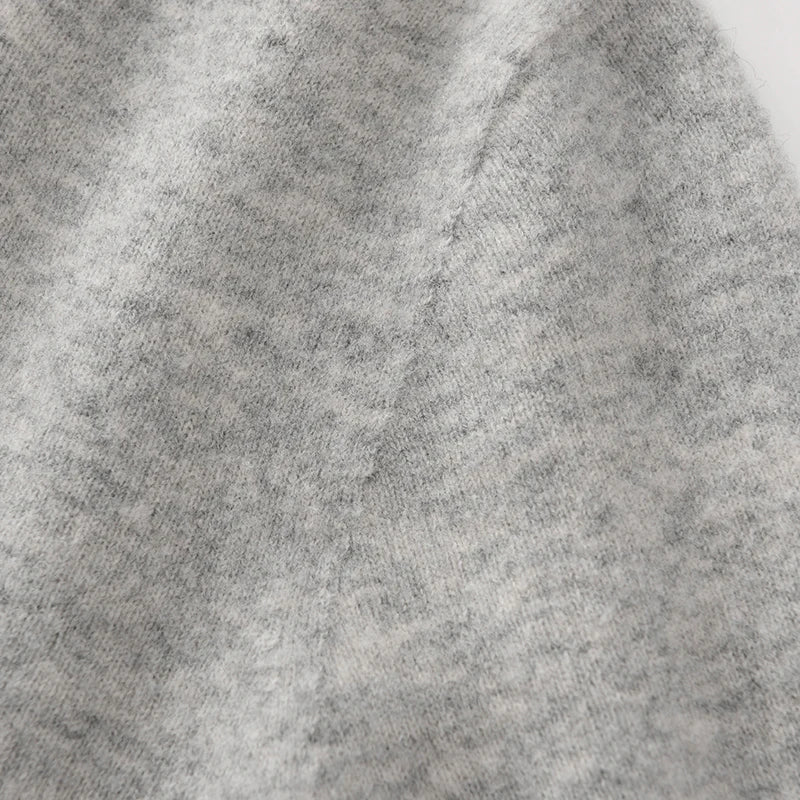Men's Autumn Winter 100% Merino Wool Sweater Hooded Collar Knitted Pullover Cashmere Sweatshirt Casual Large Tops Long Sleeved