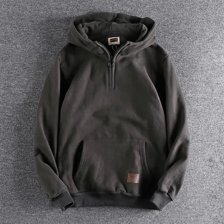 Loose Male Hoodie Solid Autumn Emo Luxury Designer Aesthetic Simple Y2k Vintage Men's Hooded Sweatshirt High Quality Cotton Warm