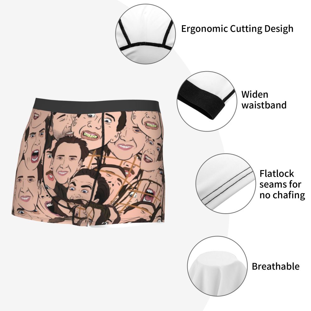 Custom Nicolas Cage Boxer Shorts For Homme 3D Printed Male Nic And His Girls Underwear Panties Briefs Breathbale Underpants