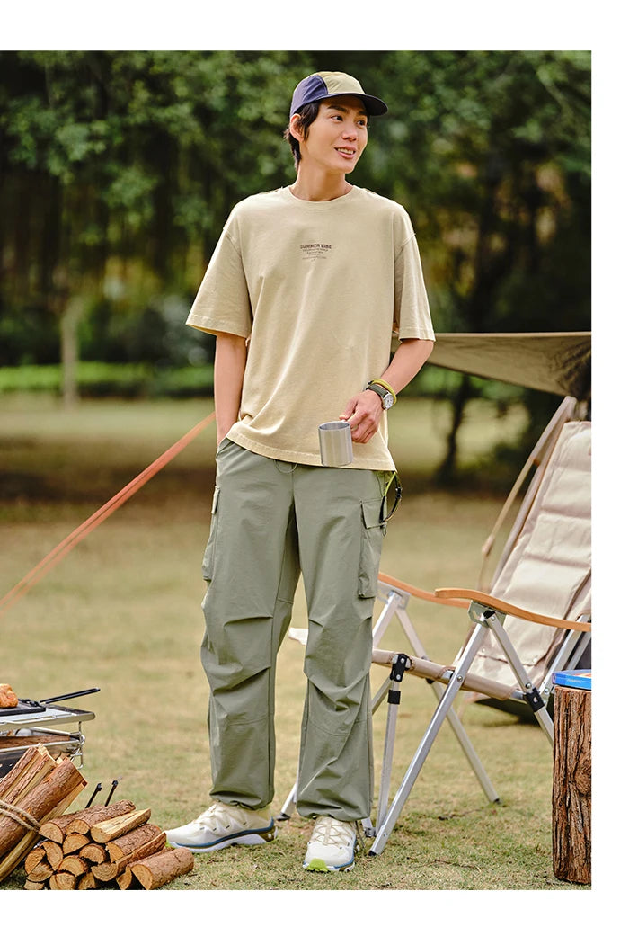 Semir Men T Shirts Short-Sleeve T-Shirt Summer New Arrival 2024 Loose Fit And Contrasting Print Design Simple Tee Top Men