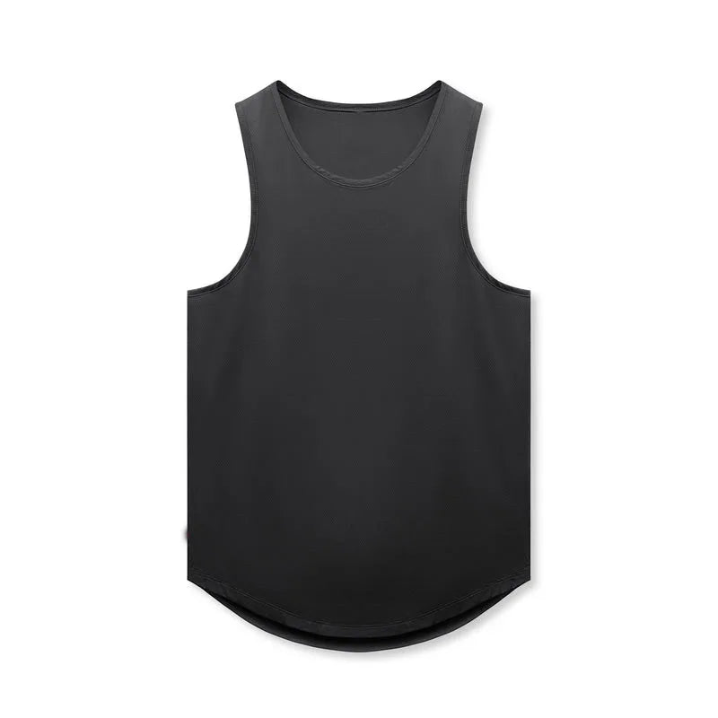 Men's Summer Quick Dry Mesh Breathable Casual Tank Top Male Gym Fitness Clothing Sleeveless Shirt Sports Running Vest Undershirt