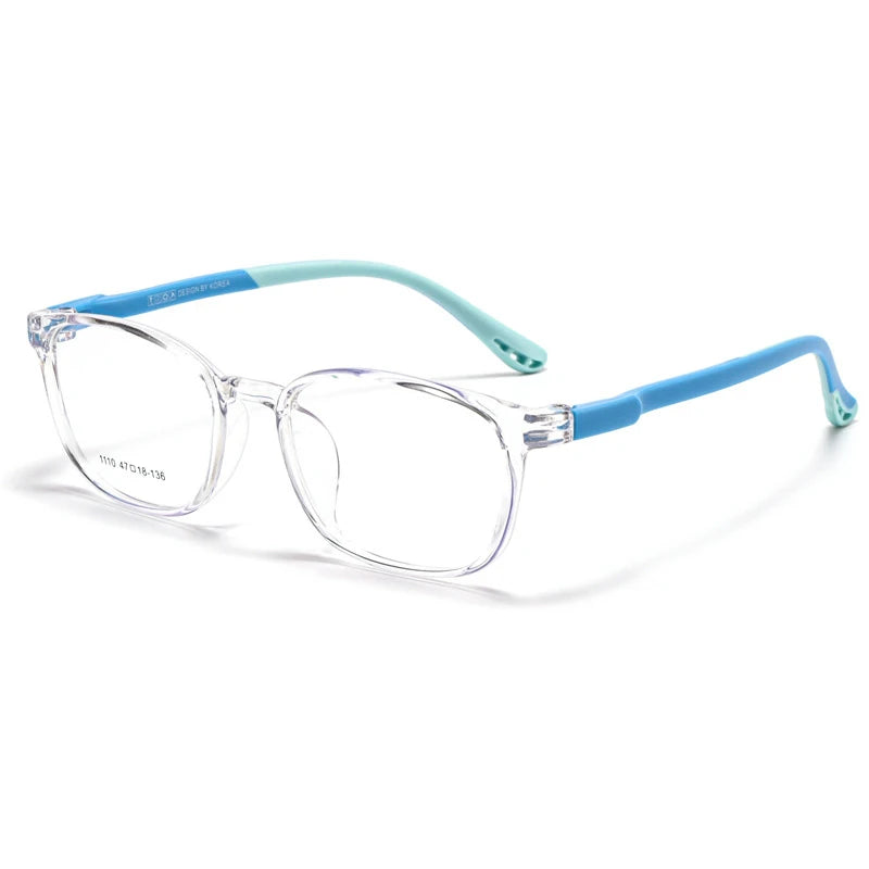 Xbora TR90 Frames for Boys and Girls, Myopia Prescription Glasses, Flexible Frames, Vintage, Square Optical Eyeglasses Kids 1110