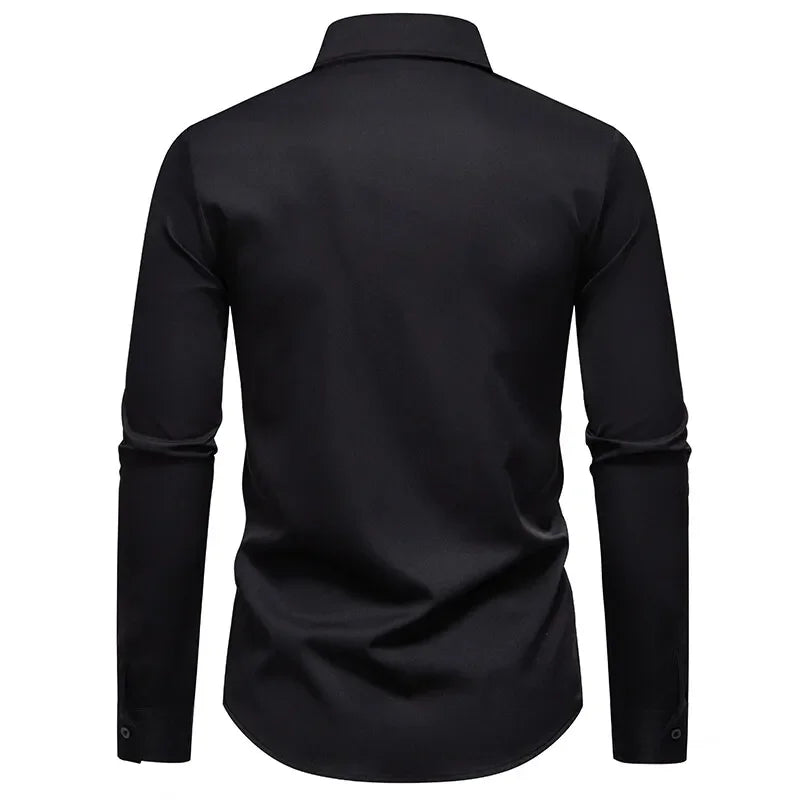 High Quality Men's Casual Long Sleeved Shirt Daily Floral Shirt Party Streetwear Embroidery Tops