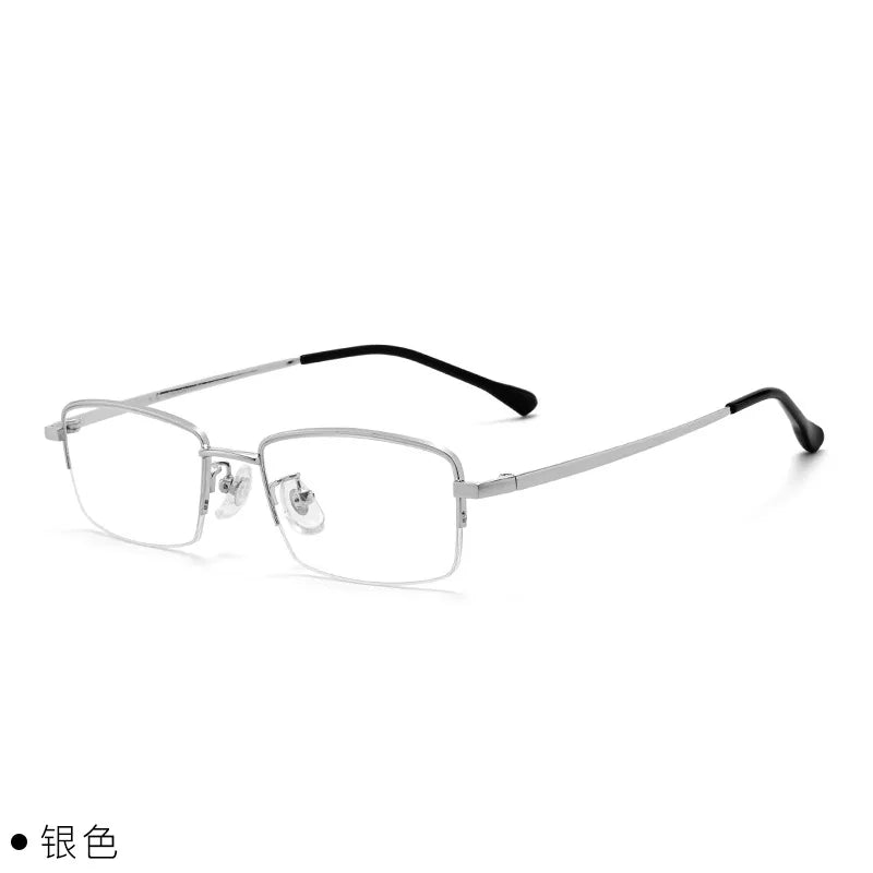 FIRADA Fashion Comfortable Glasses Retro Titanium Square Half Frame Eyewear Business Prescription Eyeglasses Frame Men 18001-C