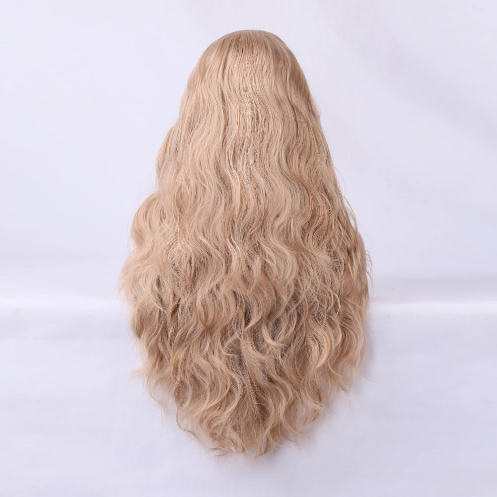 AIMEYA Water Wave Synthetic Lace Wig Natural Looking Lace Front Wigs for Women Free Part Cosplay Party Wig Heat Resistant Wigs