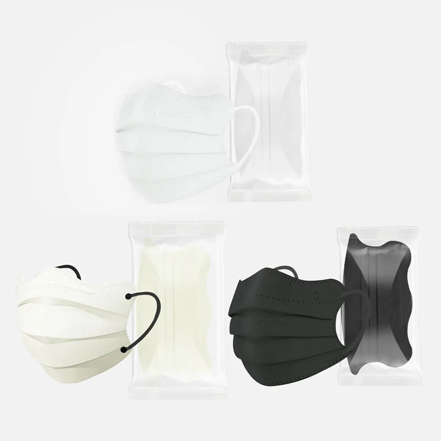1-100pcs Disposable Face Mask Individually Wrapped 3 Layer Morandi Color Protective Anti Dust Face Cover Fashion Shape Design M