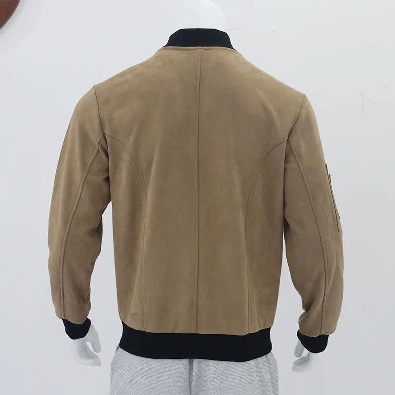 24  Autumn/Winter Suede Men's Button Cardigan Jacket Casual American