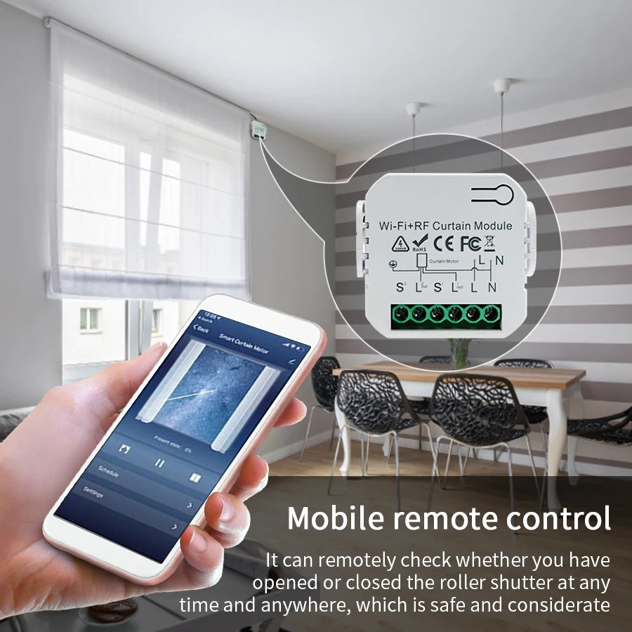 Tuya WiFi Smart Curtain Switch Controllers Roller Blinds Shutter Motor Smart Life APP Remote Control Alexa Google Home Voice Con