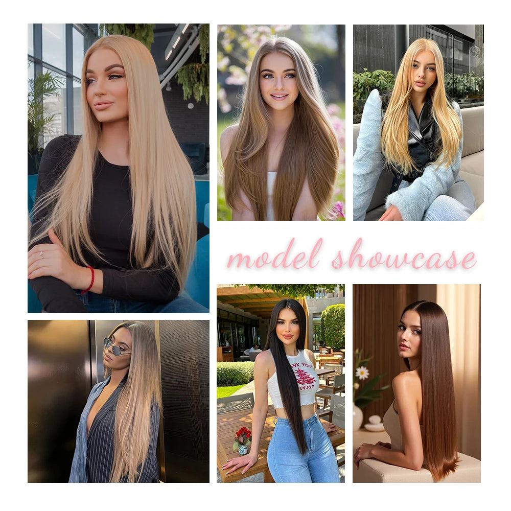 24-32 Inch Bio Protein Straight Hair Bundles Synthetic High Temperature 150g 200g Ombre Brown M888 Orange Soft Hair Weaving