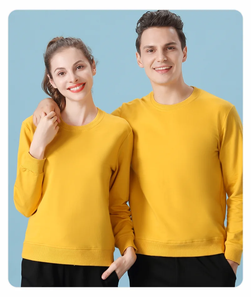 Elike Cotton Round Neck Sweater Custom Logo Printed Personal Group Brand Embroidery Design Men and Women 8 Colors