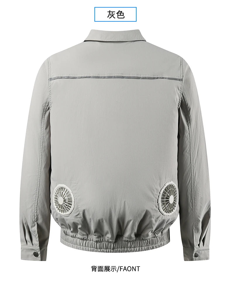 Clothes with fans in summer heatstroke prevention and cooling air conditioning men's clothing refrigeration work Outdoor Jacket
