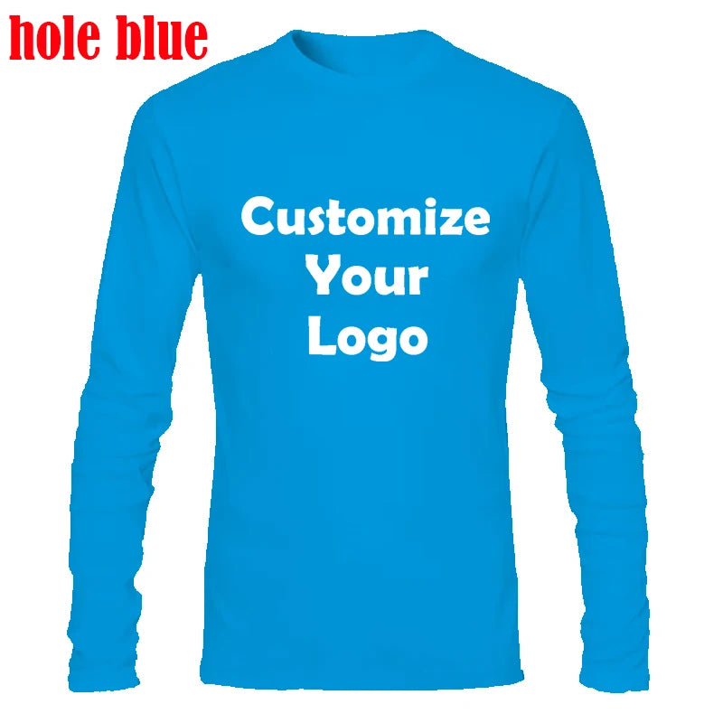 Customized Men's Compression Shirts Long Sleeve T-shirt Solid Color High Neck Gym Bodybuilding Tee Tops