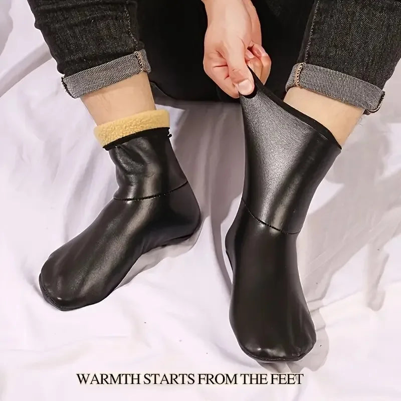 1 Pair Men Women Outdoor Sports Warm Snowfield Socks for Autumn Winter Thickened Windproof Warm Inner Plush Indoor Floor Socks