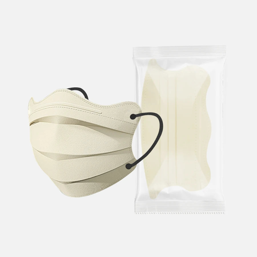 1-100pcs Disposable Face Mask Individually Wrapped 3 Layer Morandi Color Protective Anti Dust Face Cover Fashion Shape Design M