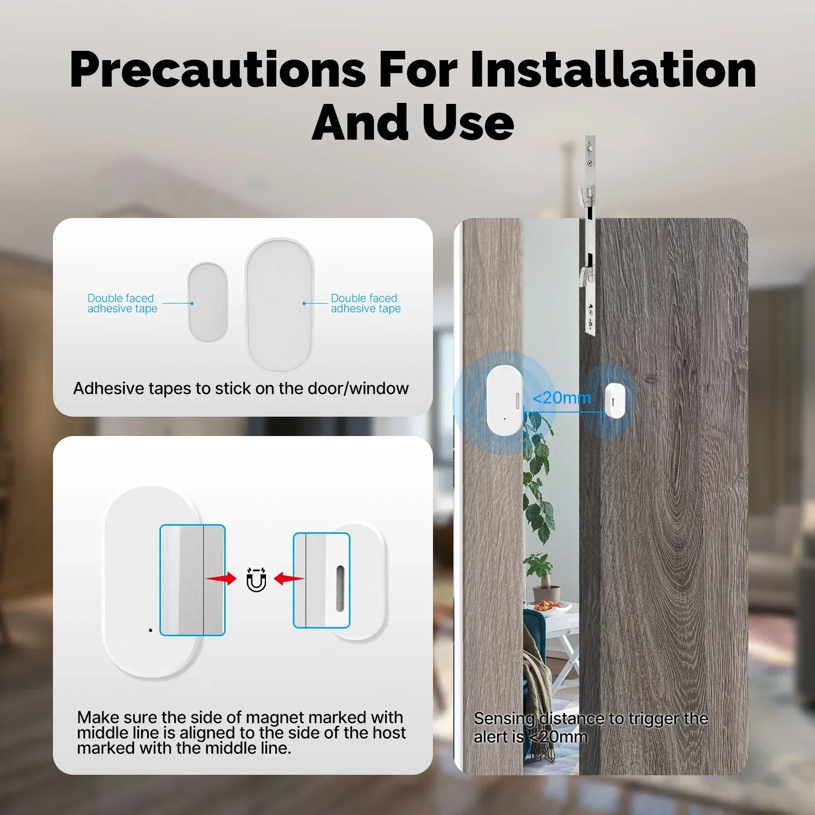 MOES Tuya ZigBee Wireless Smart Door Window Sensor Open Close Detector Light Sensing APP Notification Smart Life Home Security