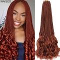 24 18 14 Inches French Curly Crochet Braids New Goddess Box Braids Bouncy French Curl Braid Hair Crochet Synthetic Braiding Hair