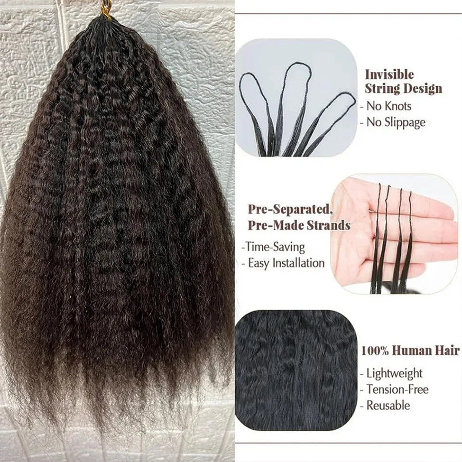 Kinky Straight Crochet Human Hair Extension Pre Separated Knotless Crochet Hair Bundles For Reusable Boho Braids For Women