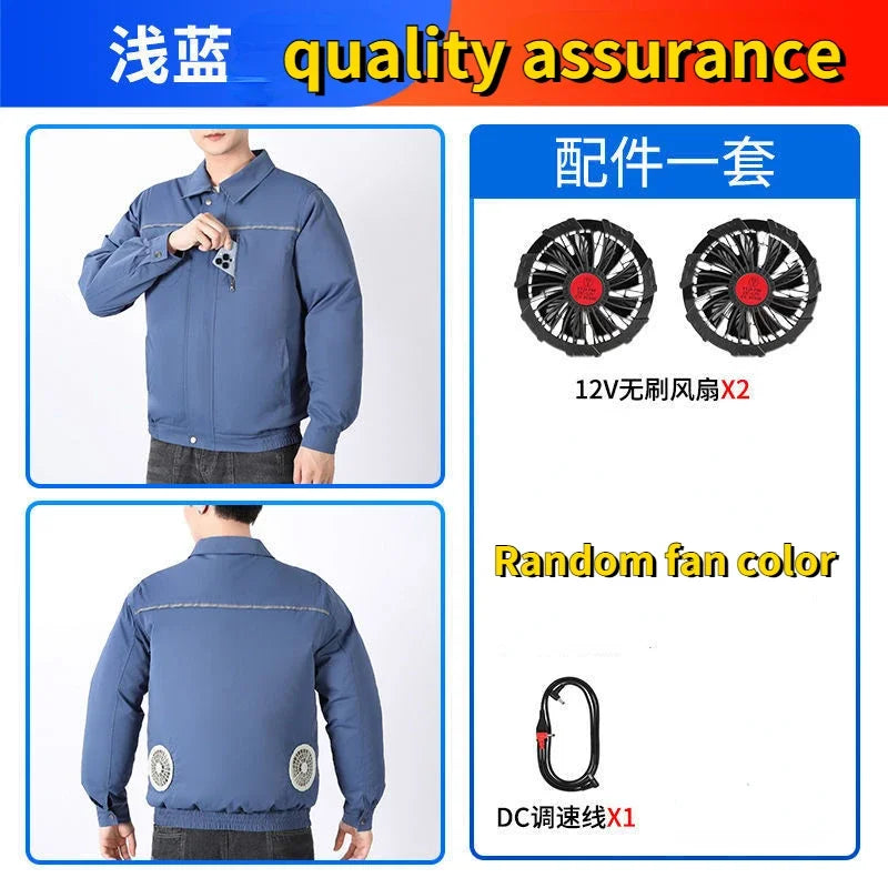 Clothes with fans in summer heatstroke prevention and cooling air conditioning men's clothing refrigeration work Outdoor Jacket