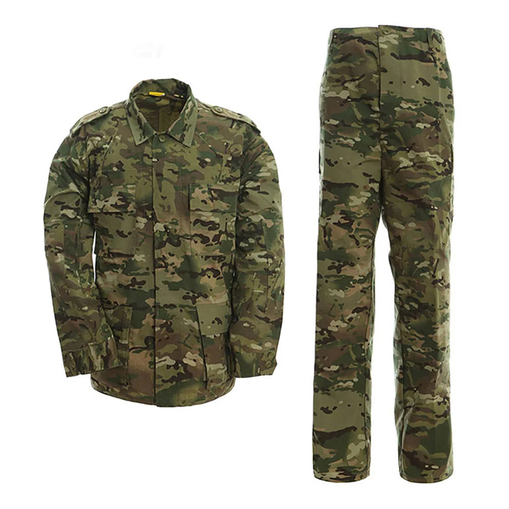 Desert & Jungle Outdoor Camouflage Uniform Tactical Uniform Combat Hunting Suit BDU Training Jacket and Pant
