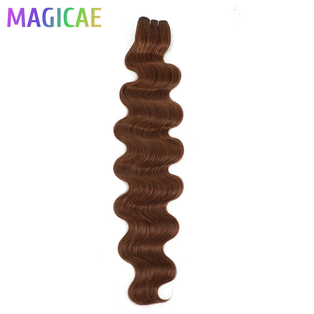 30Inches 200grams Orange Light Brown 12# M888# Body Wave Hair Weave Bundles Blond 27/613 White High Temperature Synthetic Hair
