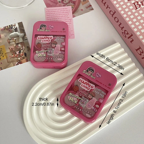 1pcs Cute Mini Contact Lenses Case Kit For Girls Travel Portable Contact Lens Box Contact Lens Storage Container