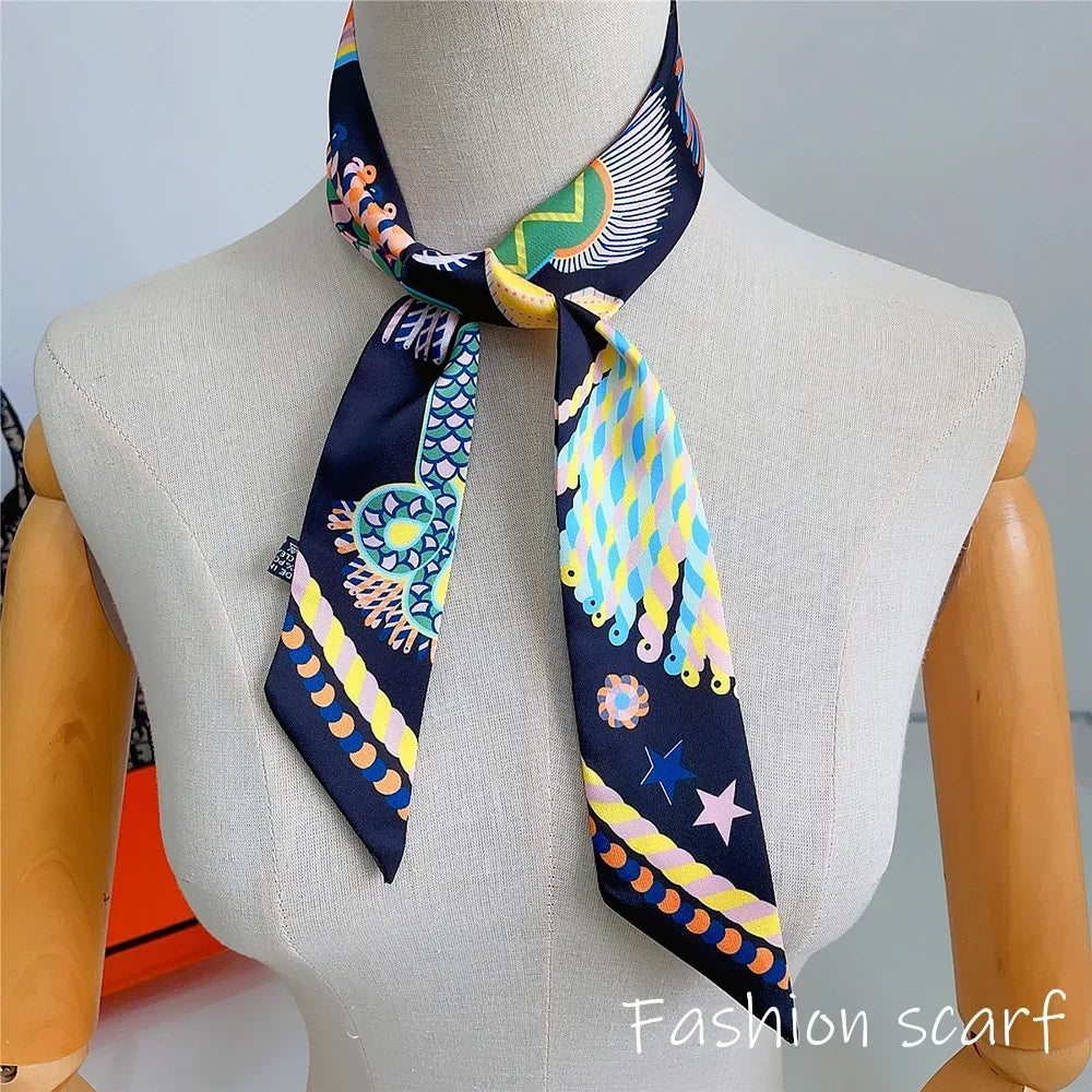 Luxury Long Scarf with Epaulet Design for Hermes Inspired Basket Bag Handle Styling Ins Trendy Accessory  Free Shipping