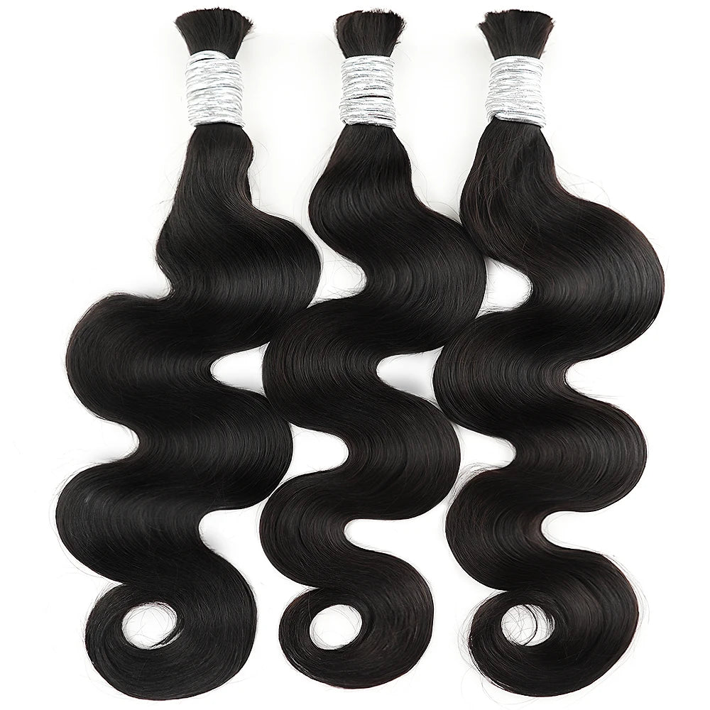 Bulk Braiding Hair 100% Human hair Virgin Deep Wave Unprocessed No Weft Boho Braids Human Hair Bulk Extensions Brazilian Remy 1B