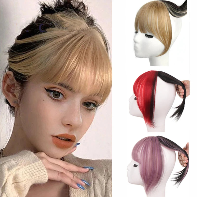 Fake 3D Air Bangs Hair Clip-In Extension Synthetic Fake Fringe Natural False hairpiece For Women Clip In Bangs
