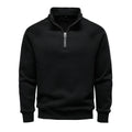 New Autumn & Winter Men's European Size Half-Zip Pullover Sweatshirt, Trendy & Versatile Stand-Collar Fleece-Lined Men's Jacket