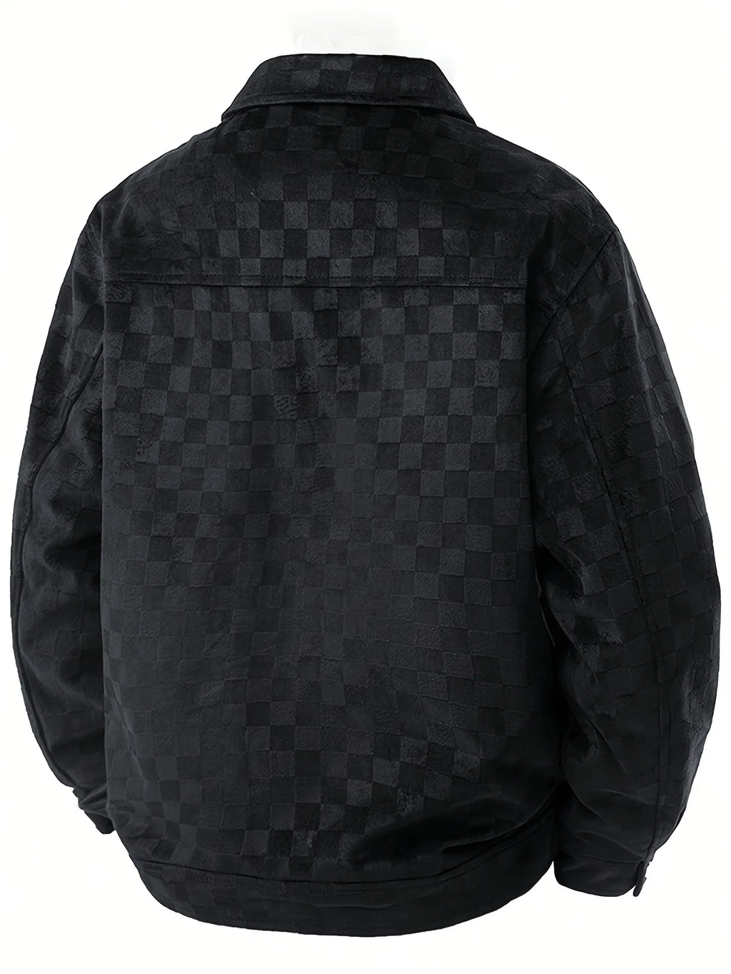 2025 New Suede Chess Board Jackets Men American Retro Spring Autumn Loose Casual Plaid Lapel Jacket Business Workwear Jacket Top
