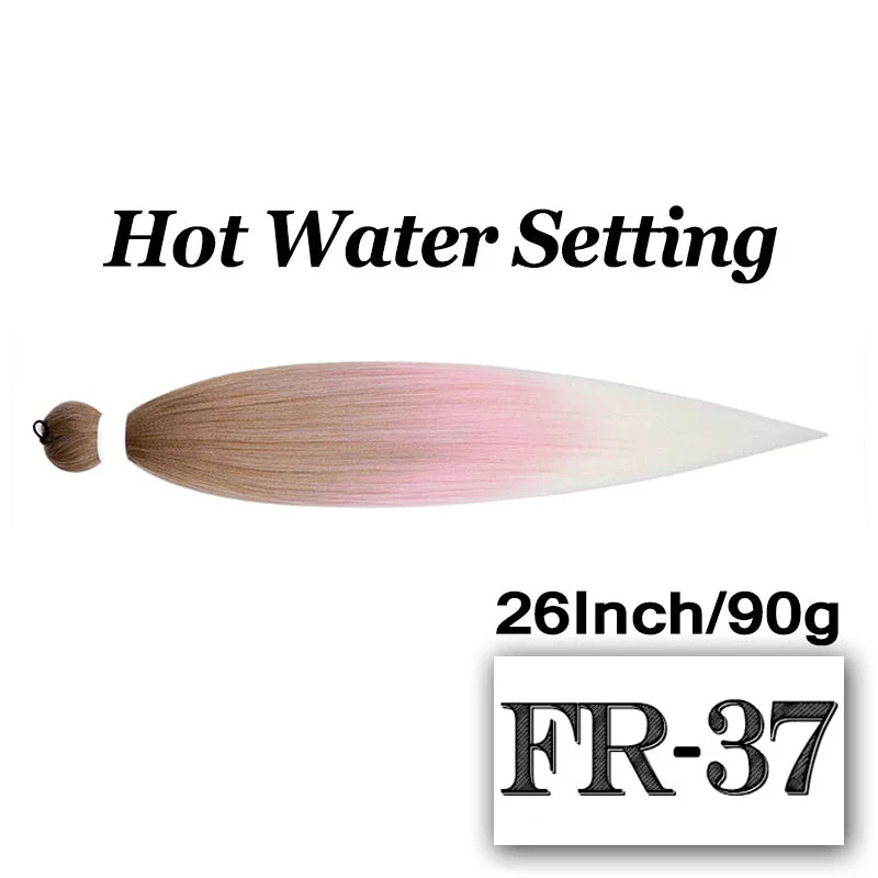 Pre-stretched Braiding Hair 26Inch 90G Synthetic Jumbo Hair Extensions for Crochet Braids DIY Pink Peach Red Yellow Fake Hair