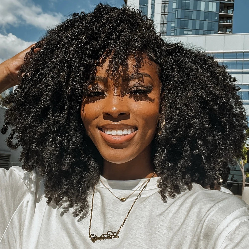 Afro Kinky Curly Wig Human Hair Short Pixie Curl Afro Kinky Curly Wig Natural And Soft4B 4C Brazilian Hair Wig Full Machine Made