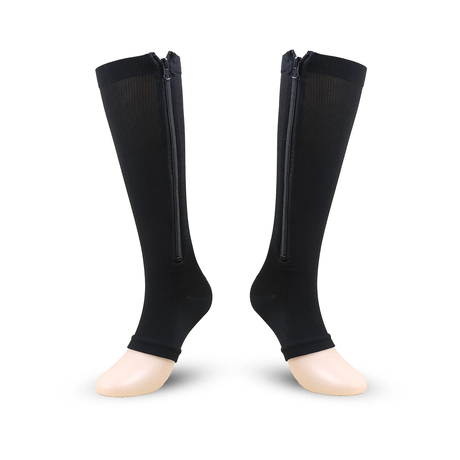 Compression Socks S-XXL Medical Edema Pregnant Varicocele Open Toe Socks Men Women Solid Color Knee Length Elastic Tight Socks