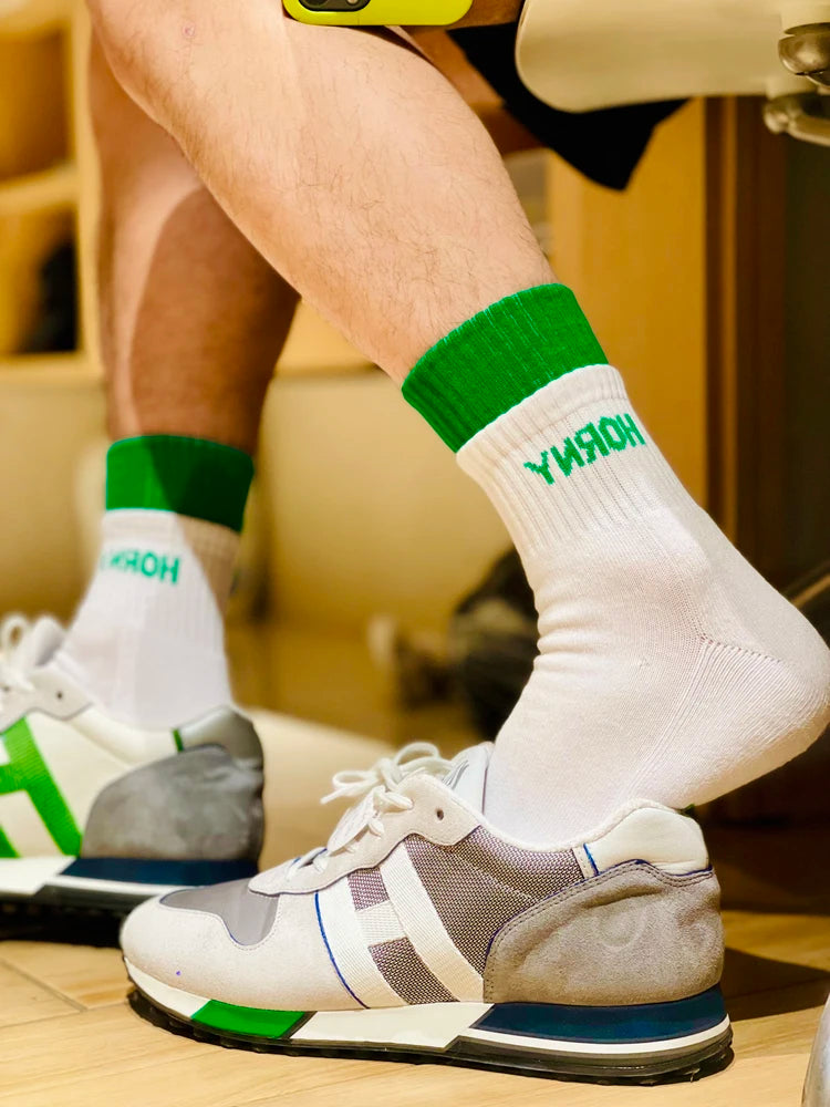 Socks Men Calcetines Hombre Basketball Socks Meias Masculina Casual Fashion Cotton Sock Sweat Sport Middle Tube Letter Socks