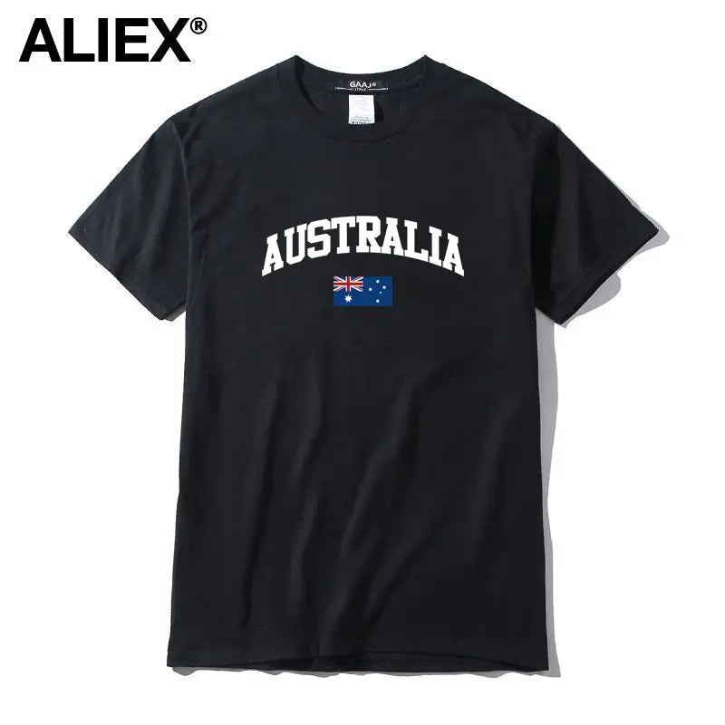 100 Cotton ALIEX Australia Flag T Shirt Men T Shirts Homme T-shirts For Man Top Top Tee 3XL Clothing Funny Tshirt Brand  UTSDA#