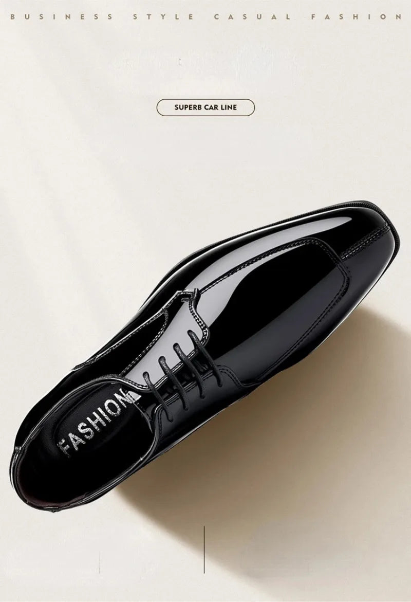 Shoes for Men Fashion Patent Leather Shoes Luxury Pointed Toe Oxford Shoes Men High Quality Business Shoe Designer Wedding Shoe