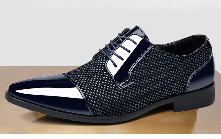 Patent Leather Men's Dress Shoes Slip on Mens Casual Oxford Shoe Brand Moccasin Glitter Male Footwear Pointed Toe Shoes for Men