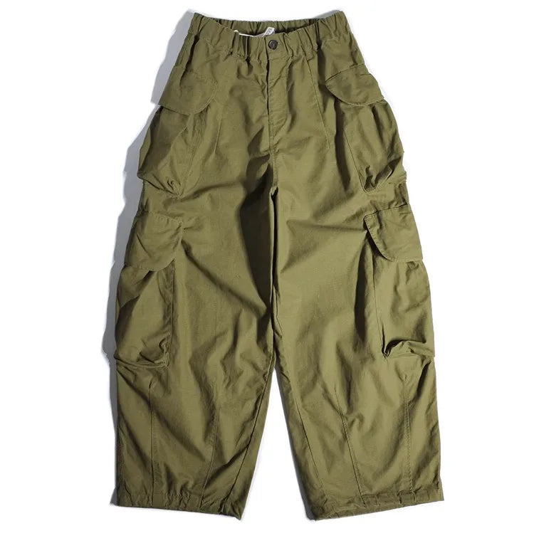 Heavyweight Wide Leg Workwear Trousers CityBoy Hong Kong Style Multi-Pocket Loose Straight Casual Shape Men's Pants