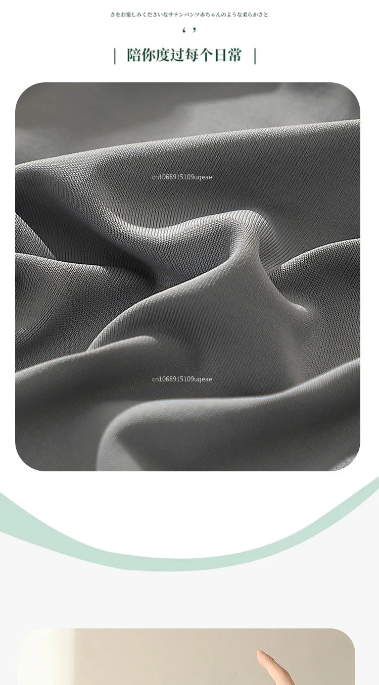Women Sexy Mesh Ice Silk Solid Thin Breathable Underwear Middle Waist Elasticity Plus Big Panties Elasticity Plus Big Panties