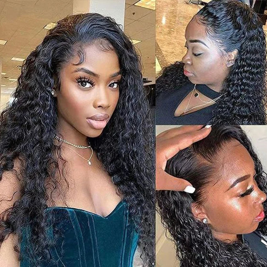 Water Wave Human Hair Bundles With 13x6 13x4 6x6 5x5 HD Transparent Lace Frontal Closure Brazilian Deep Wave Hair Extensions