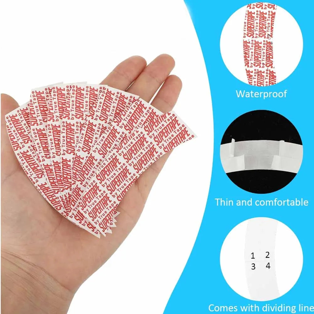 36pcs Waterproof Super Tape Lace Wig Toupee Replacement Super Strong Double Sided Adhesive Ultra Hold Front Glue Hair Extensions