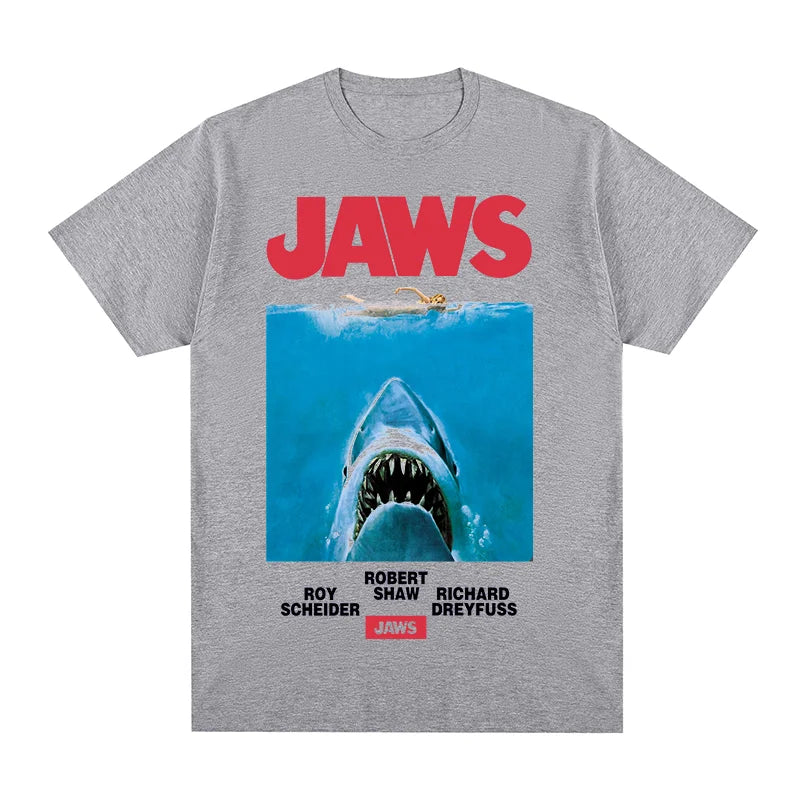 Jaws Movie Vintage T-shirt Gift for Friends Harajuku female clothes Cotton Men T shirt New Tee Tshirt Womens Tops