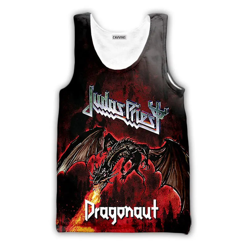 CAVVING 3D Printed  Judas Priest  Rock  Band Tank Tops Harajuku  Vest  Summer Undershirt Shirts Streetwear for Men/women