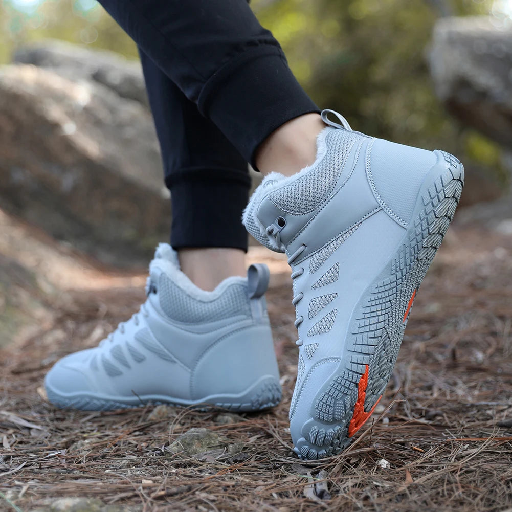 Womens Mens Winter Snow Boots Fur Lined Barefoot Shoes Waterproof Walking Shoes Anti-Slip Outdoor Booties